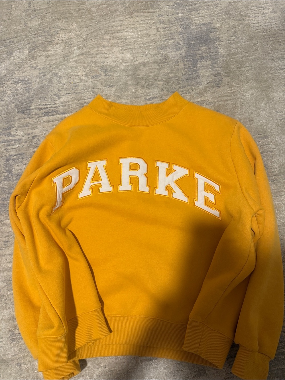 PARKE Golden Yellow Crewneck Sweatshirt - Picture 1 of 4